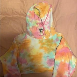 Tie dye cropped hoodie